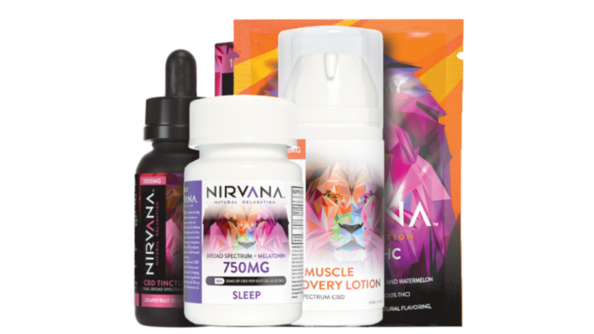 Image of Nirvana CBD Products in white background